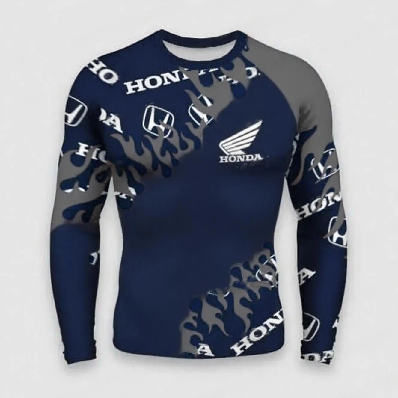 

Весенне-осенняя быстросохнущая футболка с 3D принтом для мотоциклистов и байкеров Deportiva с длинными рукавами для верховой езды Honda, топы для мужчин и женщин