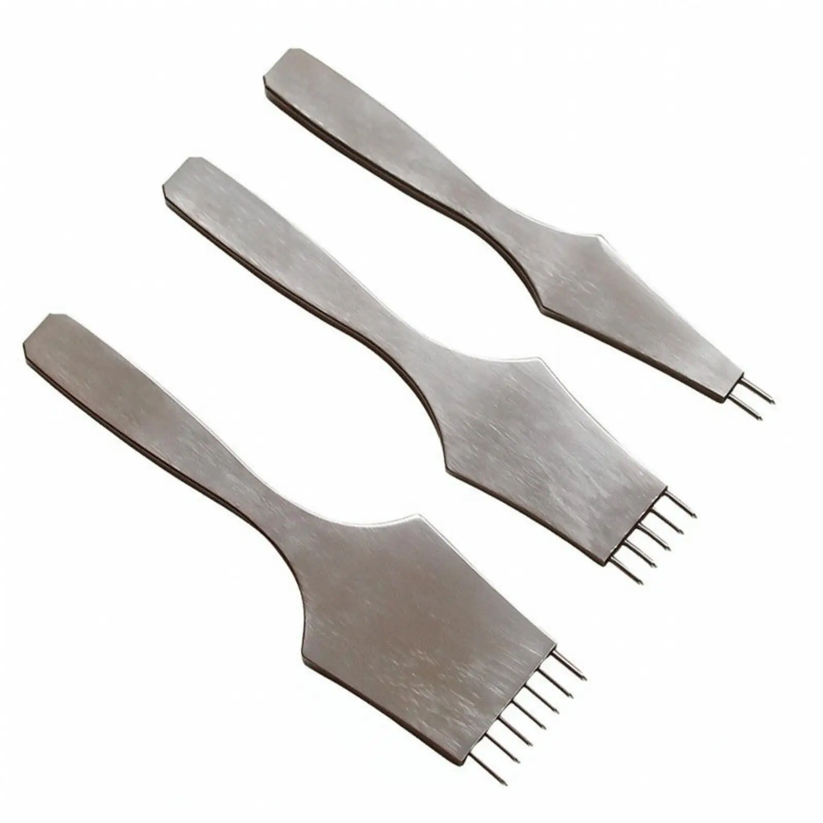 Ergonomic Craft Hole Punch Leather Pricking Iron 2 5 7 Tines Stitching Tool for Hand Sewing Kits