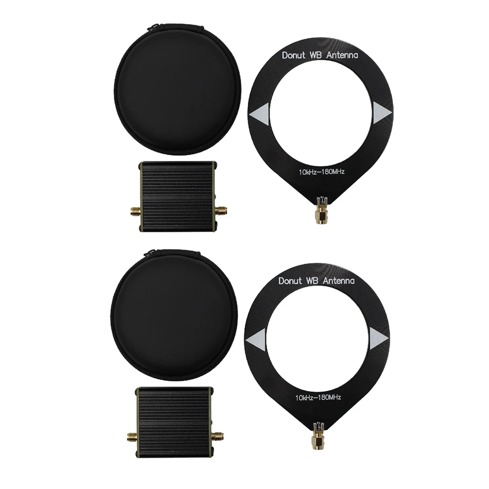 AA19 2 Sets Latest Upgraded Broadband Loop Antenna Frequency Range of 10kHz-180MHz with Low Impedance Converter.
