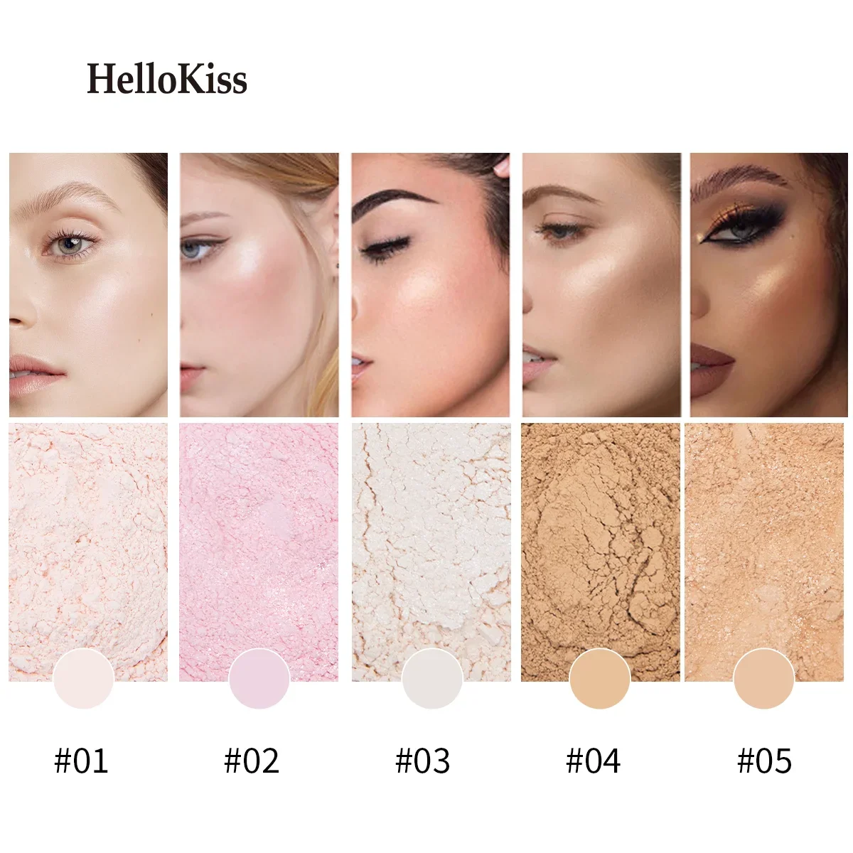 

5 Colors Loose Powder Can Reduce Pores and Fine Lines, With a Long-lasting Matte Effect and Natural Facial Makeup Powder makeup
