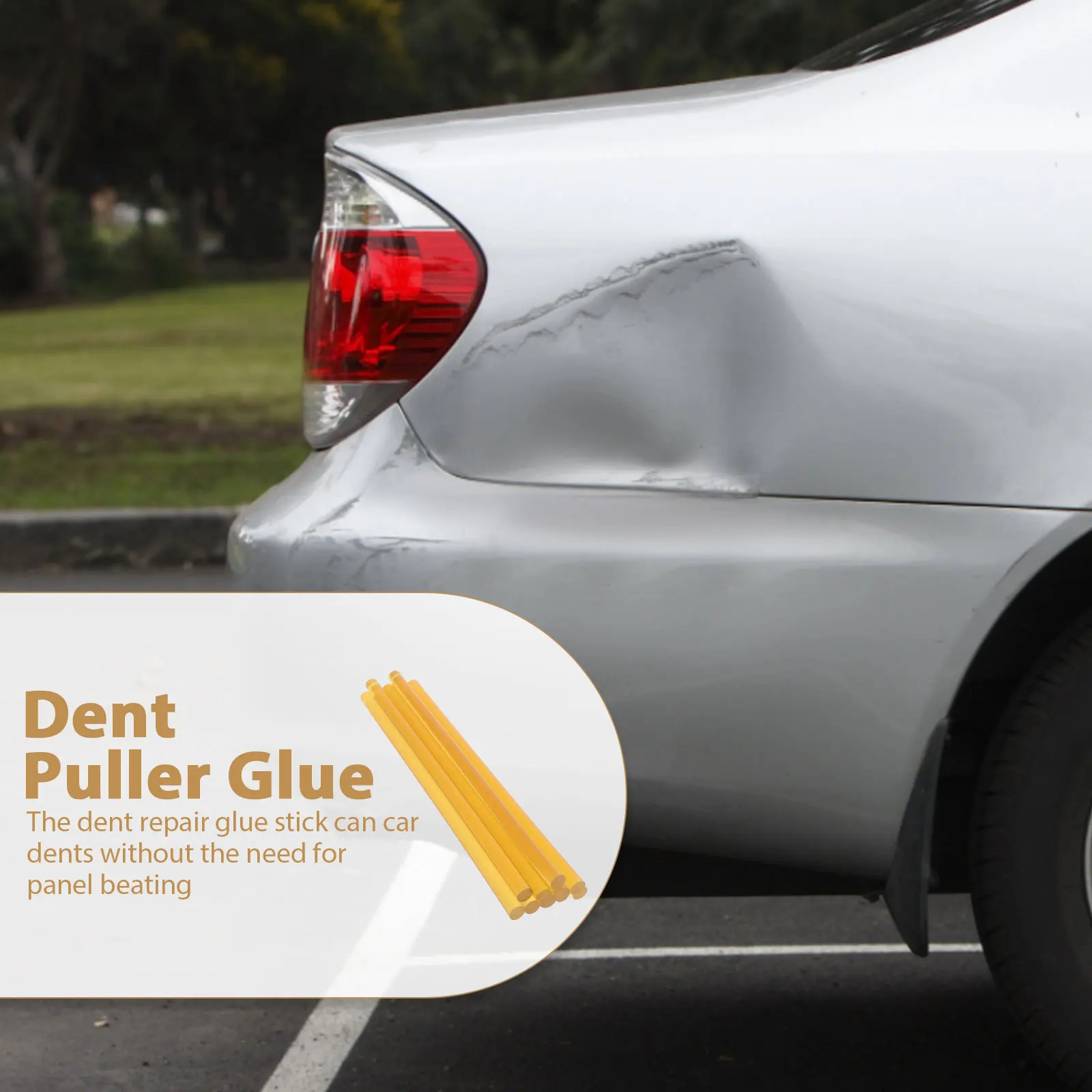 

10 pcs Dent Puller Glue Sticks Hot Melt Repair Tools Car Body Dent Removal Transparent Yellow 11x270mm Kit Automotive
