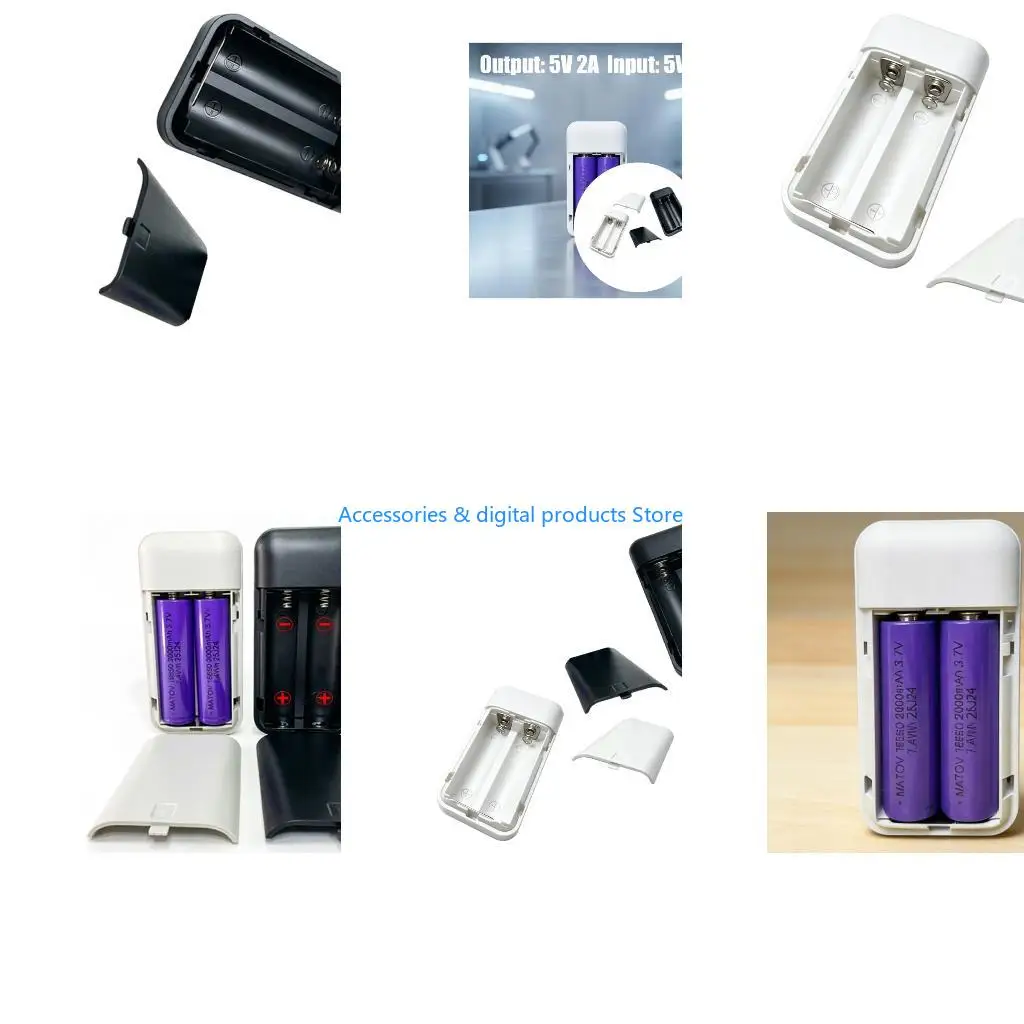 77JD Battery Holder Powerbank Case Slide Open Cover Design Quick Assembly Holder
