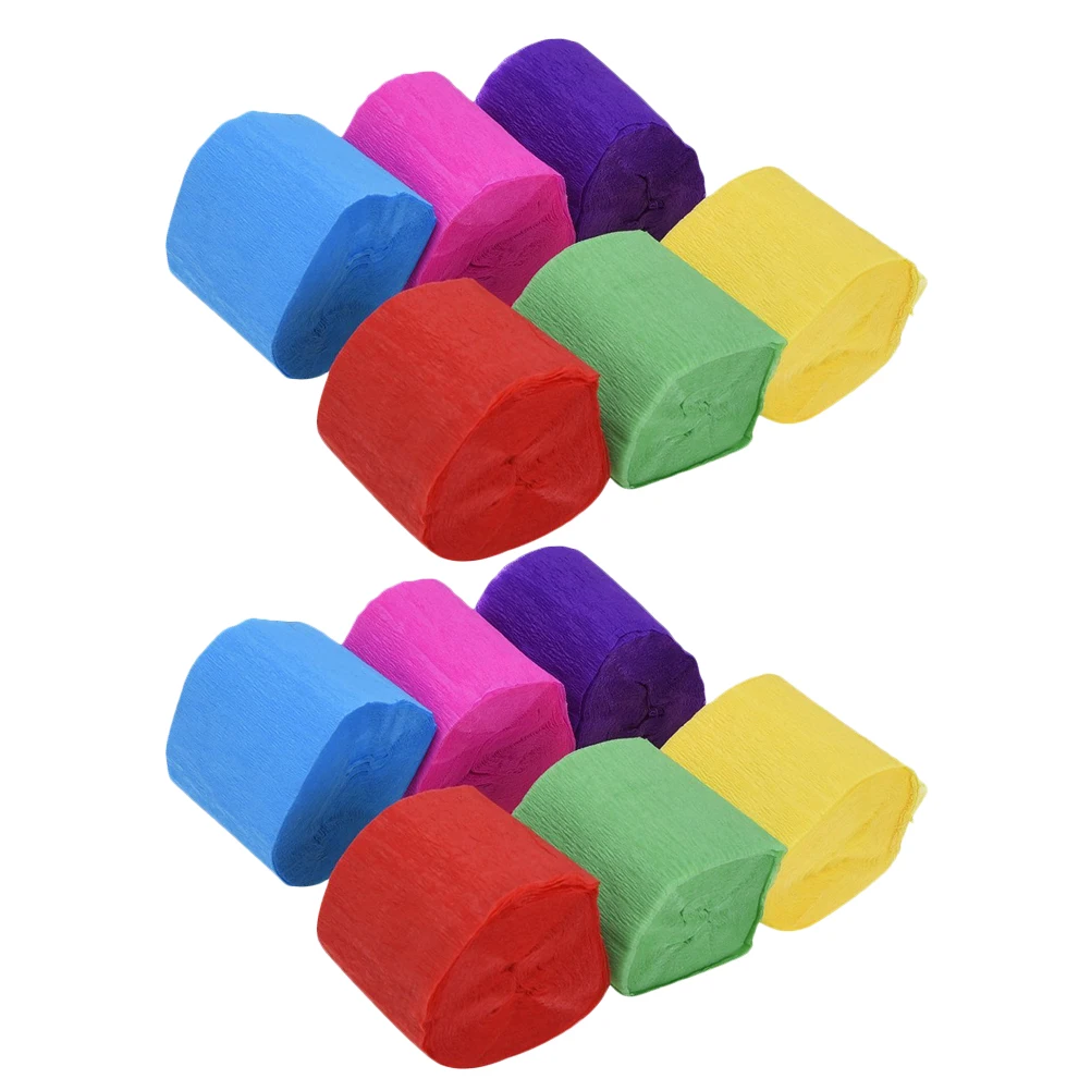 

12 Pcs Crepe Green Crepe Paper Roll Bright Color Streamer Paper Birthday Party Streamer Summer Baby Showers Decor