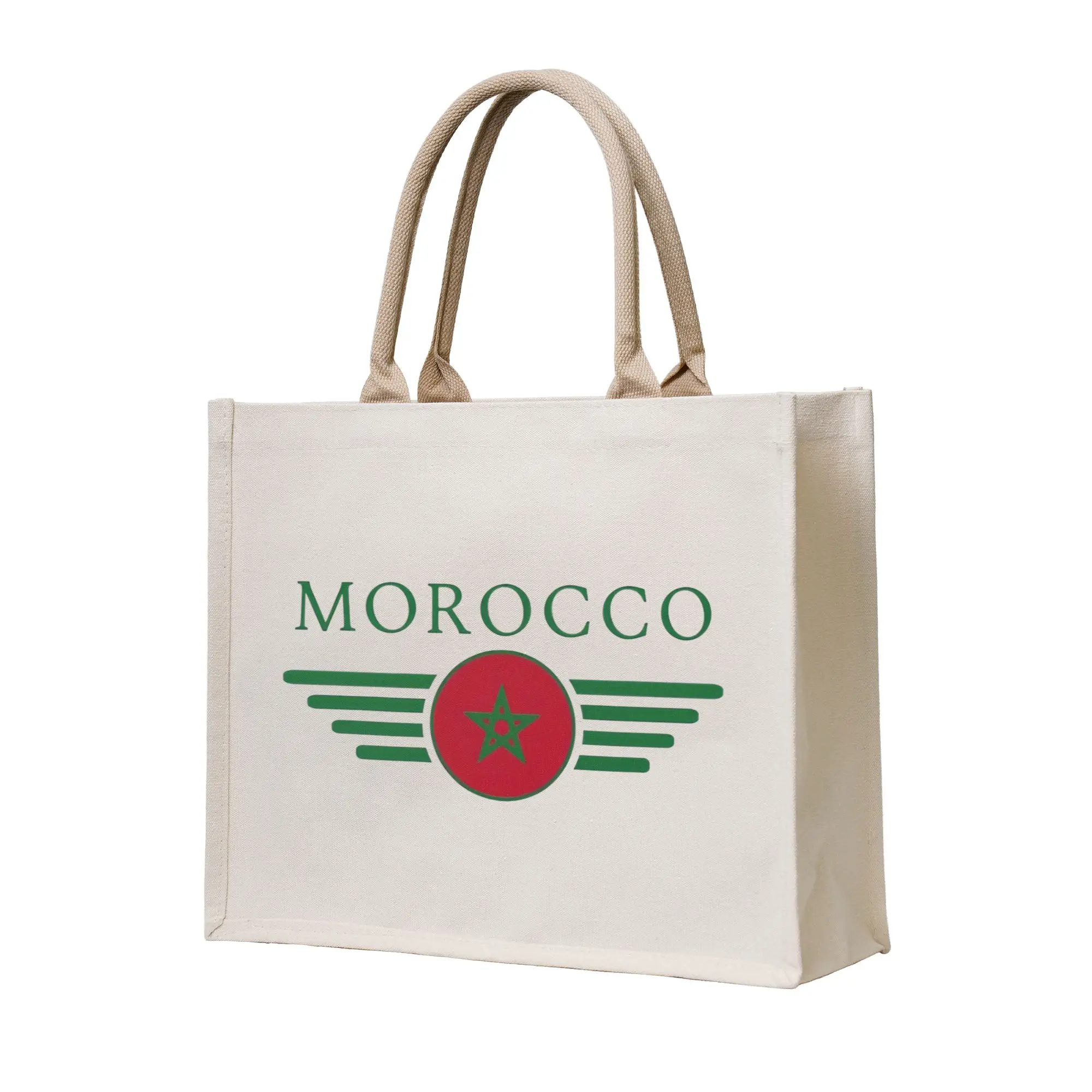 

Модная сумка-шоппер с принтом «Я люблю Марокко» и флагом, портативная сумка через плечо для покупок