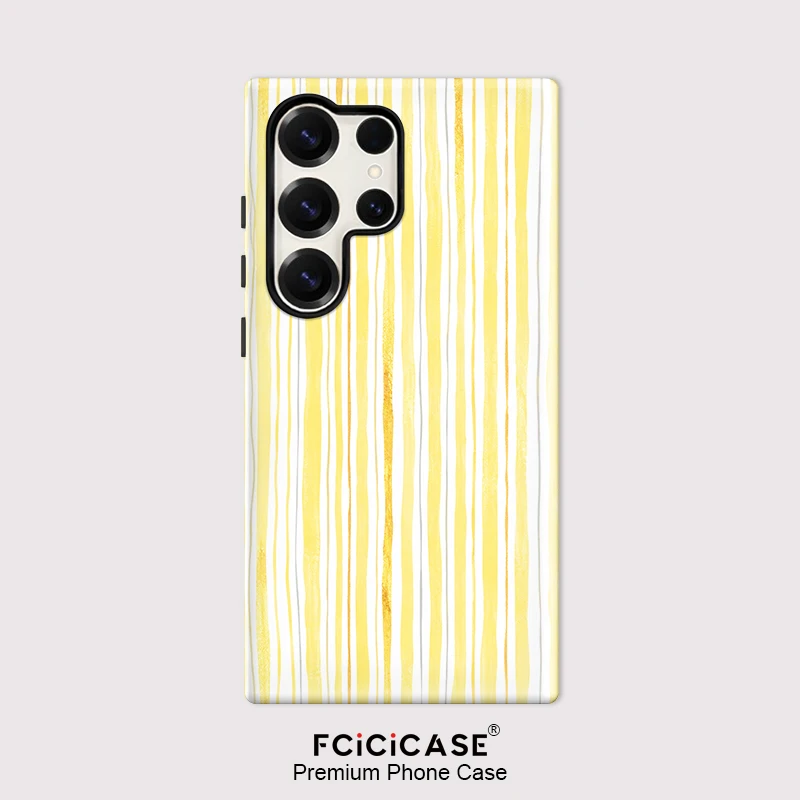 Fcicicase Stripe Lines Phone Case For Samsung Galaxy S26 Edge A56 S25+ A36 S20 FE A26 A16 S24 S23 Ultra Dual Layer Matte Hoesje