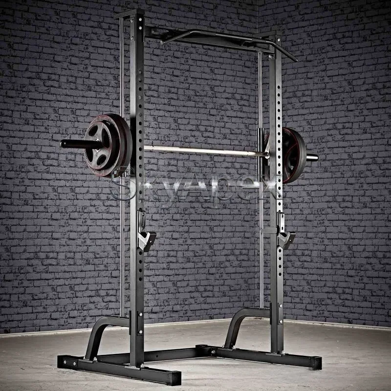Fitness Equipment Smith Machine Trainer Half Frame Pull Up Bar Barbell Squat Rack Multi-Functional Small Dumbbell Sturdy