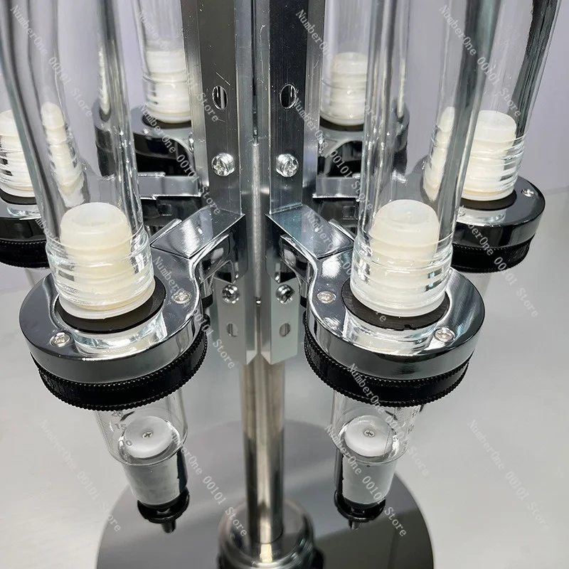 Six-pump rotary acrylic perfume and aromatherapy display stand