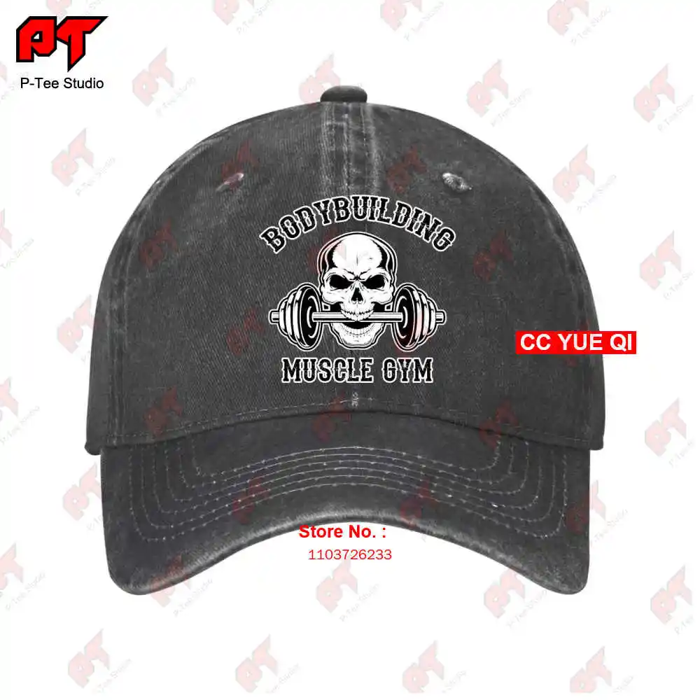 Skull Weights Bodybuilding Muscle Gym Baseball Caps Truck Cap ZD9H