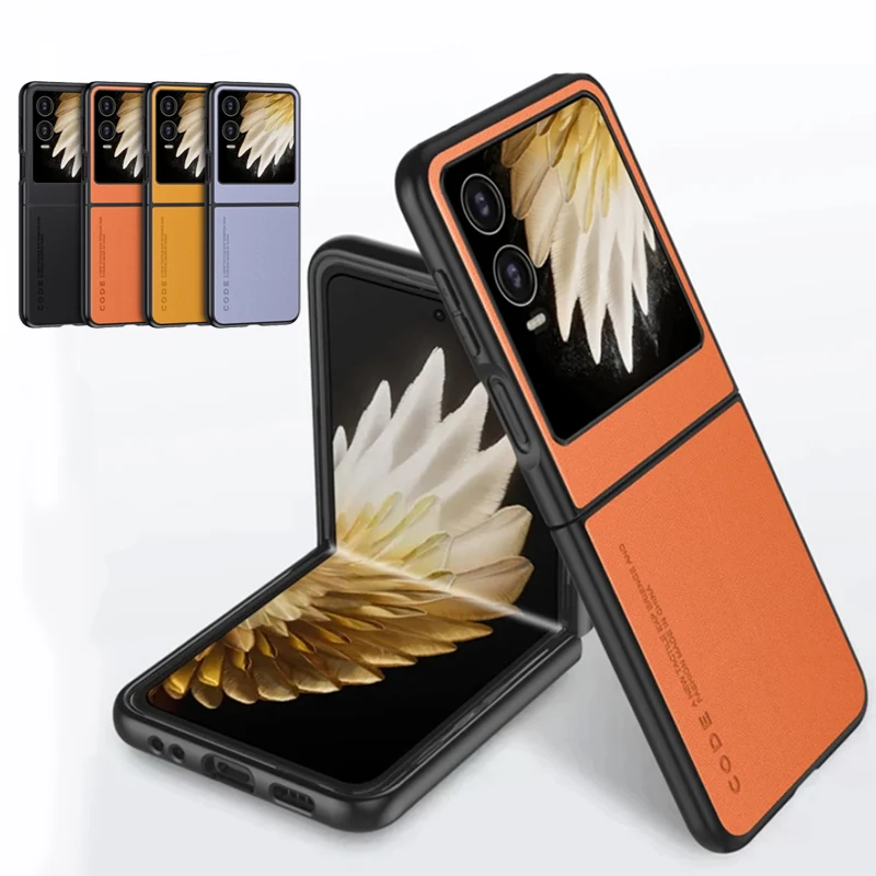 

Роскошный однотонный чехол для телефона из искусственной кожи для Tecno Phantom V Flip 2, матовый мягкий силиконовый противоударный чехол-бампер для Phantom V Flip2