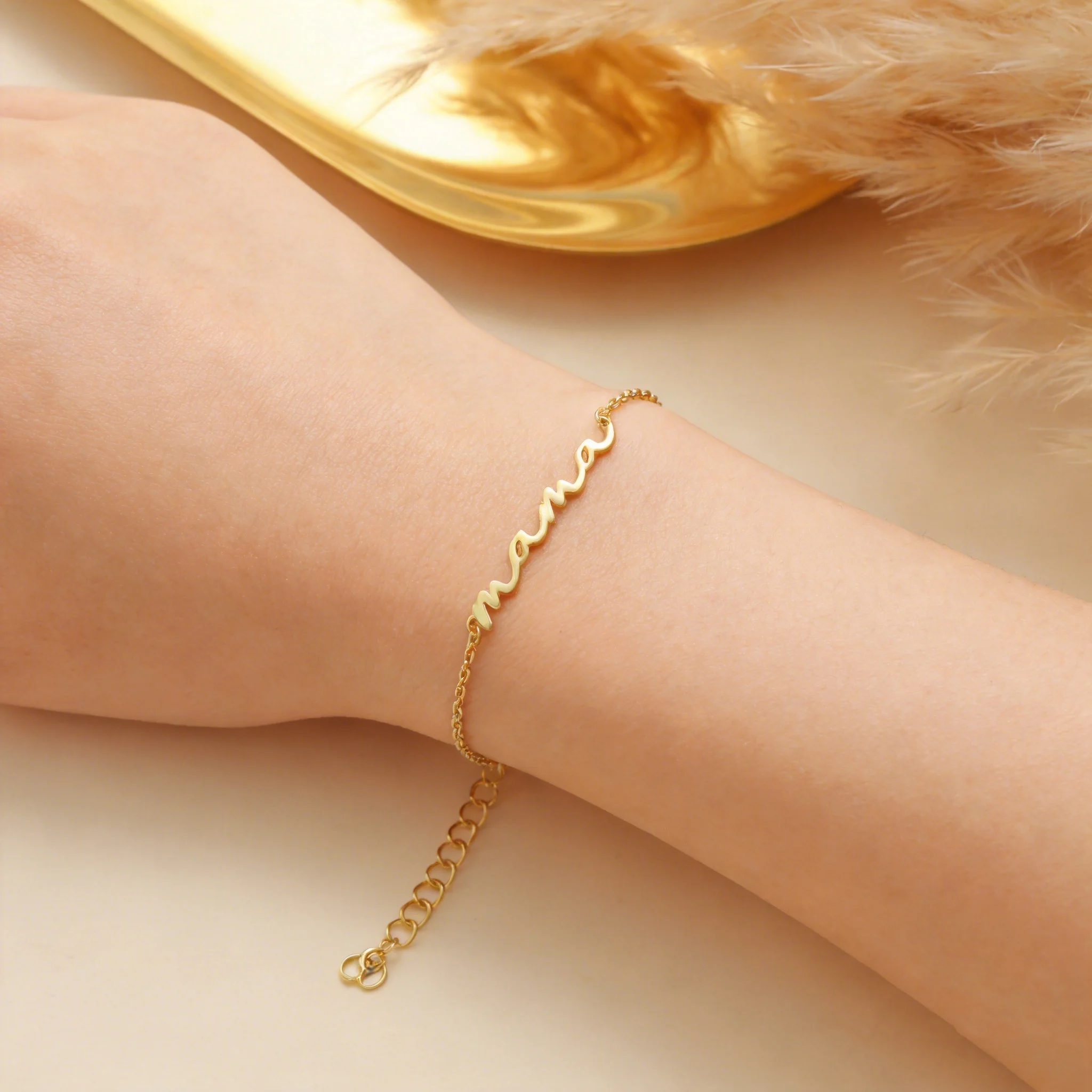 Custom Name Bracelet Women Girl Personalized Stainless Steel Gold Color Custom Nameplate Bracelet Femme Jewelry Gift
