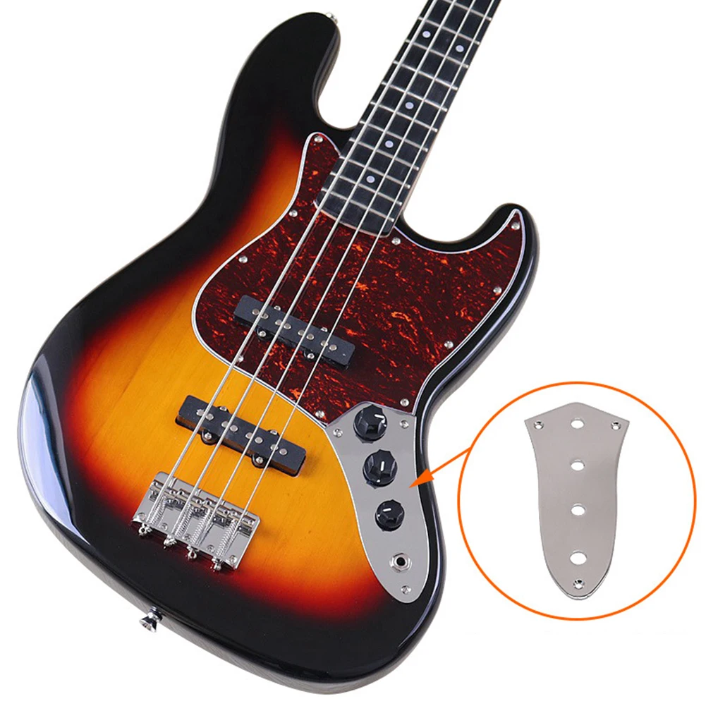 Electric Bass Control Plate Control For Jazz Bass Metal Plate Replacement Accessories Bass Chrome High Quality