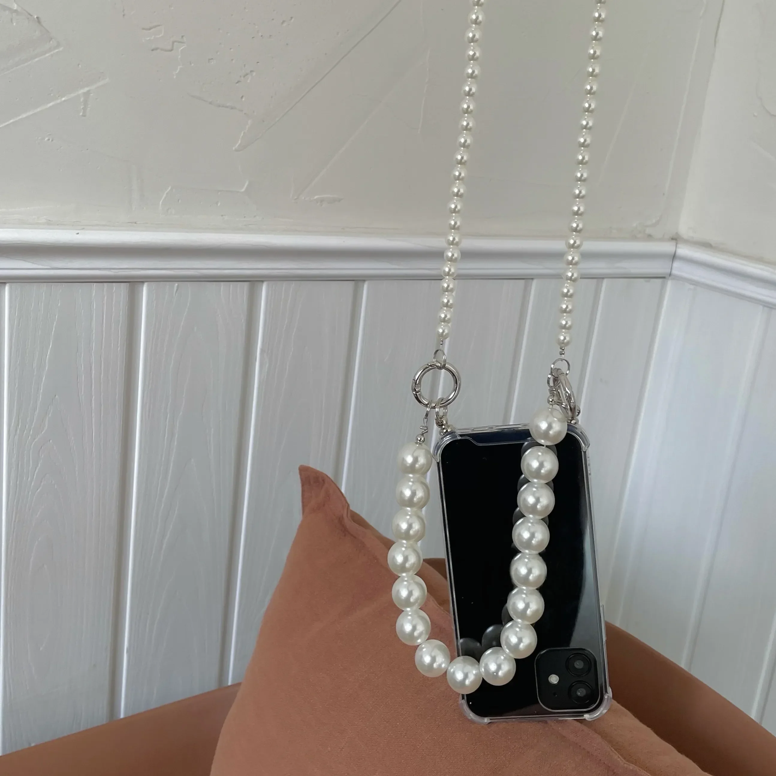 Pearl Bracelets Chain Crossbody Necklace Lanyard Phone Case For iphone 15 14 13 11 12 Pro Max 7 8plus Cover image 6