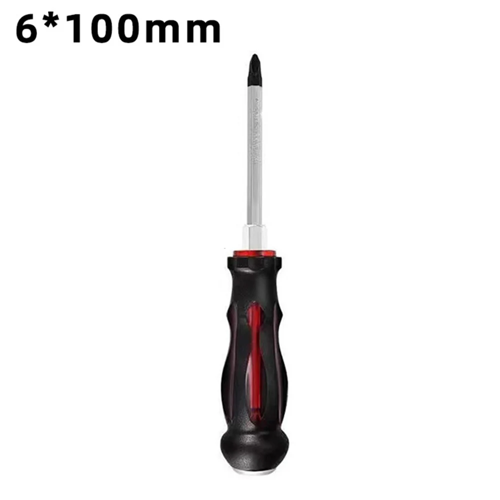 Chrome Vanadium Steel Screwdriver Magnetic Tapping Screwdriver Blackened Head Chrome Vanadium Steel Non-slip Handle