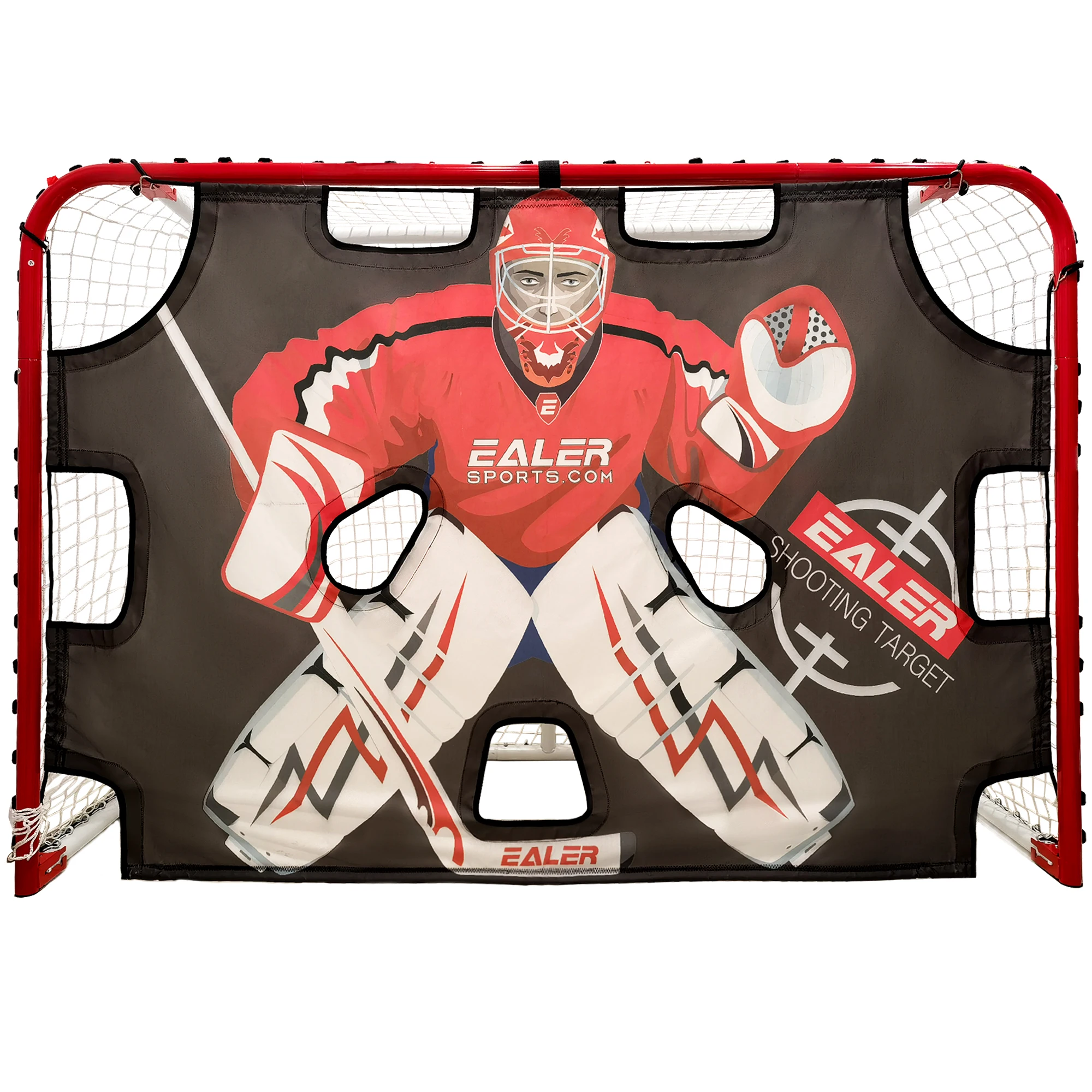 EALER Heavy Duty Hockey Training System – Goals, Backstops & Shooting Practice Nets for Ice & Street Hockey
