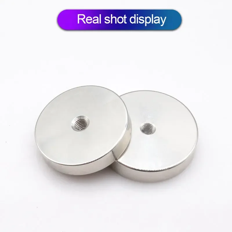 Shallow Pot Magnets With Internal Thread Hole have a threaded Stem Flat Threaded Pot Magnet D16mm-D75mm Magnet