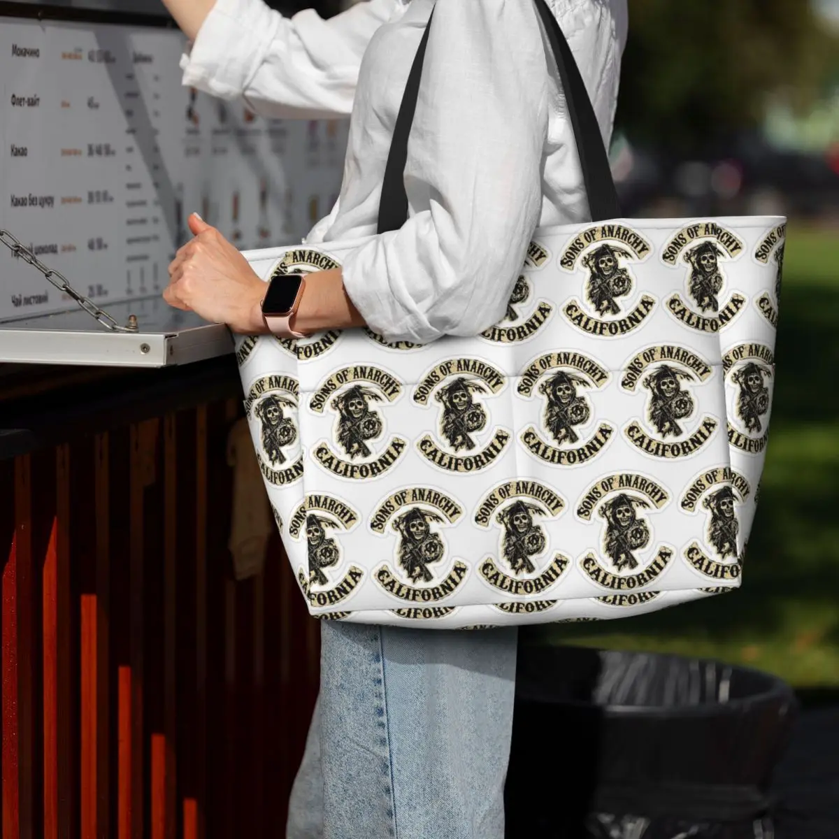 Sons Of Anarchy Samcro Whiskey Beach Tote Bag Sport Gym Yoga Duffle Large Tote Bag Women Travel Bag Fitness bag