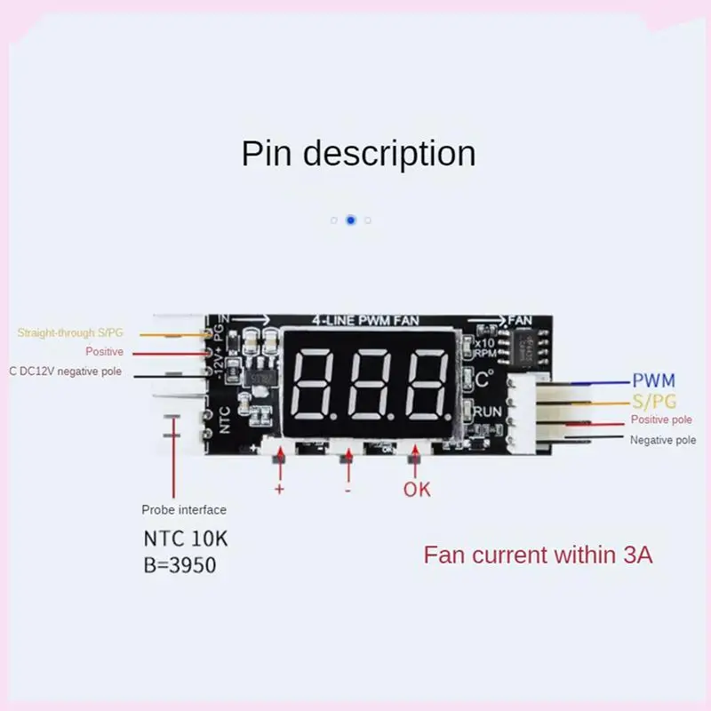 B24B 2X 12V PWM 4-Wire Fan Temperature Control Speed Controller Chassis Noise Reduction Module Support Fan Speed Control
