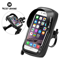 WEST BIKING Bike Bag Waterproof Phone Case Handlebar Storage Package Touch Screen 6.0 inch Phone Holder Cycling MTB Bicycle Bags