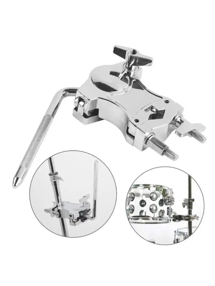 Drum Clamp Extension Clip Mounting Bracket Metal Cowbell Clamp L-Rod Holder for Cowbell, Clappers Easy to Use 
