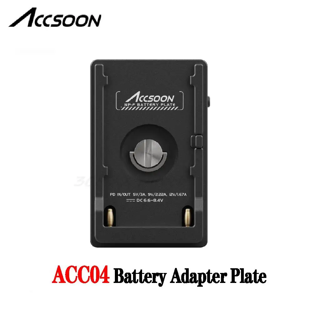 Accsoon ACC04 Battery Adapter Plate With PD In PD Out Type-C Out USB Out For NP-F Battery Power Like F970 F750 F550