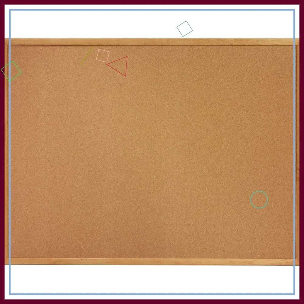 

6x4 Oak Frame Cork Bulletin Board, Durable Pushpin Notice Board for Office Home Decor
