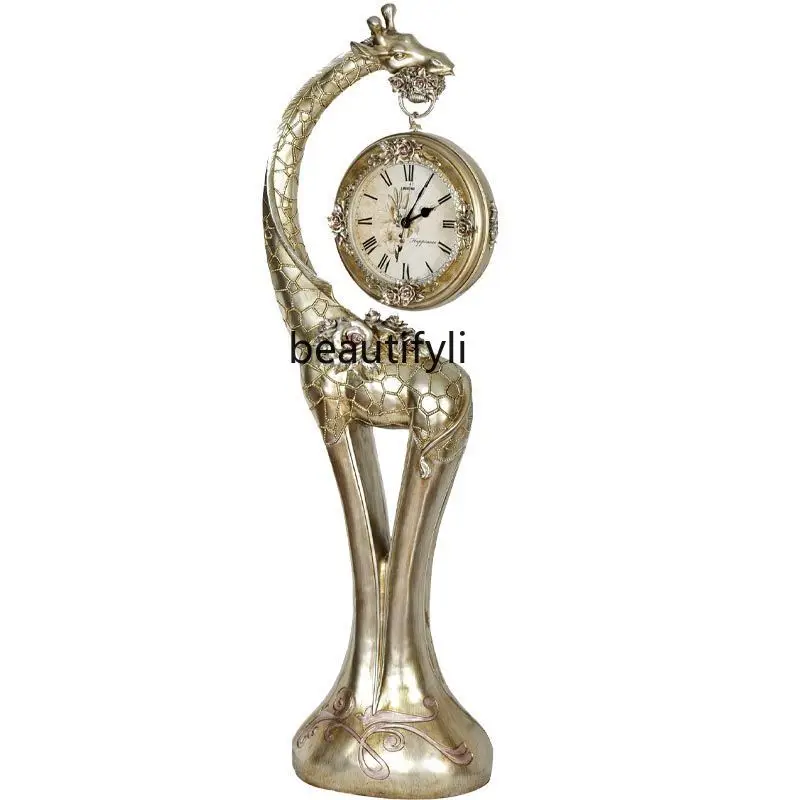 

the Grandfather Clock European Modern and Simple Decorative Ornaments Clock Falling Surface Fashion Standing Grandfather Clock