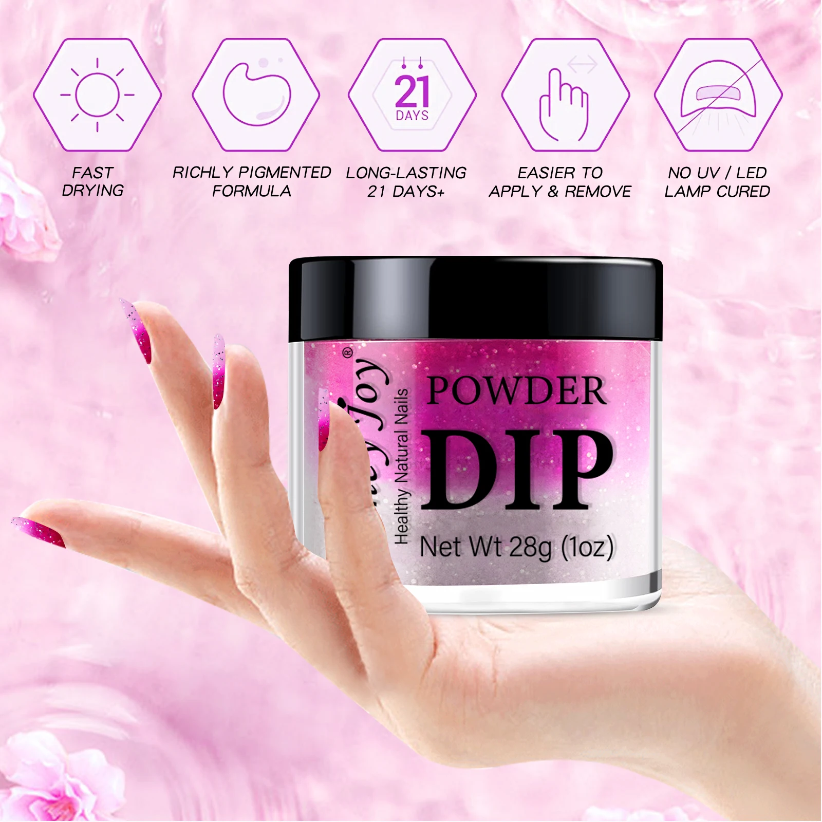 28 جرام/الوعاء الاكريليك غمس مسحوق درجة الحرارة اللون تغيير تألق بريق تراجع مسحوق نظام كما تأثير طلاء الأظافر مسمار الفن صالون DIY بها بنفسك #5