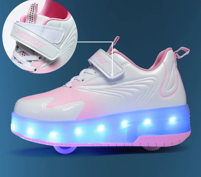 Kinder Turnschuhe USB Aufladen Leuchten Skates Schuhe Jungen Mädchen Casual Skateboard Schuh Rollschuh Outdoor Sport Schuhe Mit LED – Detail 4
