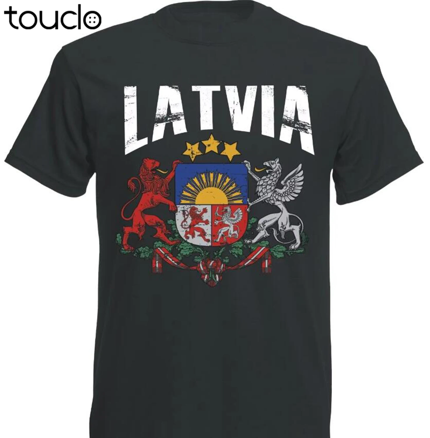 Simple Short-Sleeved Cotton T-Shirt Lettland T-Shirt  Latvia Vintage Men's Footballer