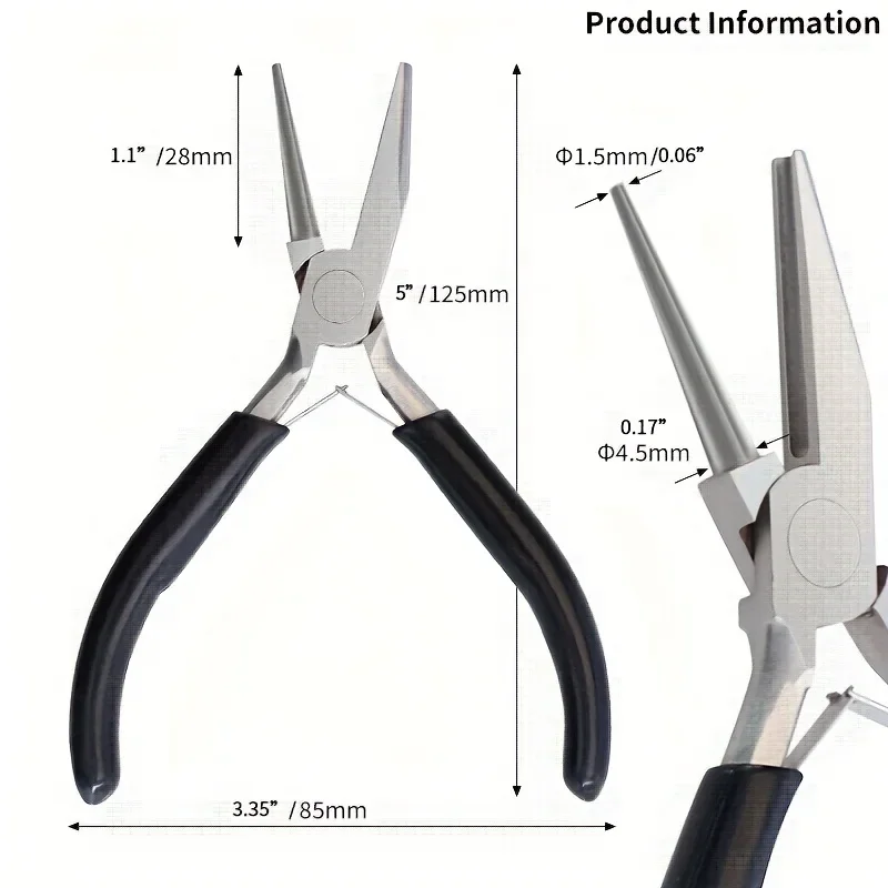 4.5 Inch Mini Pliers, Wire Winding Pliers, Jewelry Pliers, Half Groove, Half Round Nose Tool Pliers, DIY Hand Tools