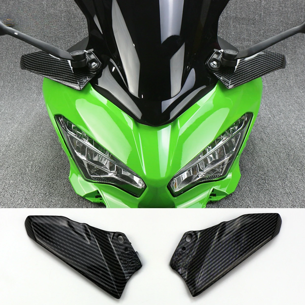 For Kawasaki Ninja 400 NINJA 650 modified accessories shell fixed wind wing windbreaker rear view lens cover  accessories