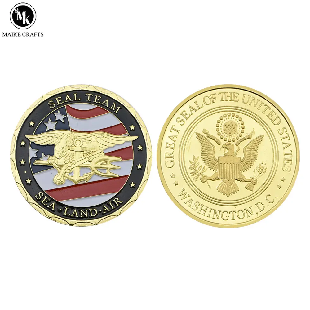 

SEAL Badge US Special Operations Forces Gold Plated Metal Coin Military Commemorative Coin Collectible Gift