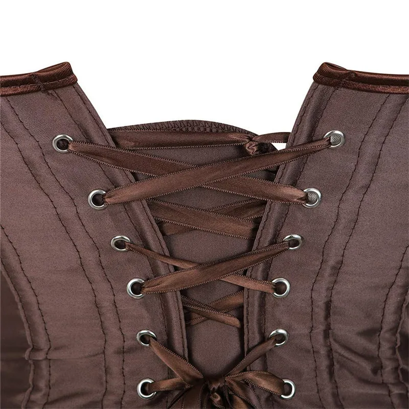 Caudatus Nieuwe Vrouwen Satijn Sexy Bustier Top Vintage Lace Up Uitgebeende Bruids Corset Bovenborst Brocade Plus Size Wit Blauw Korsett