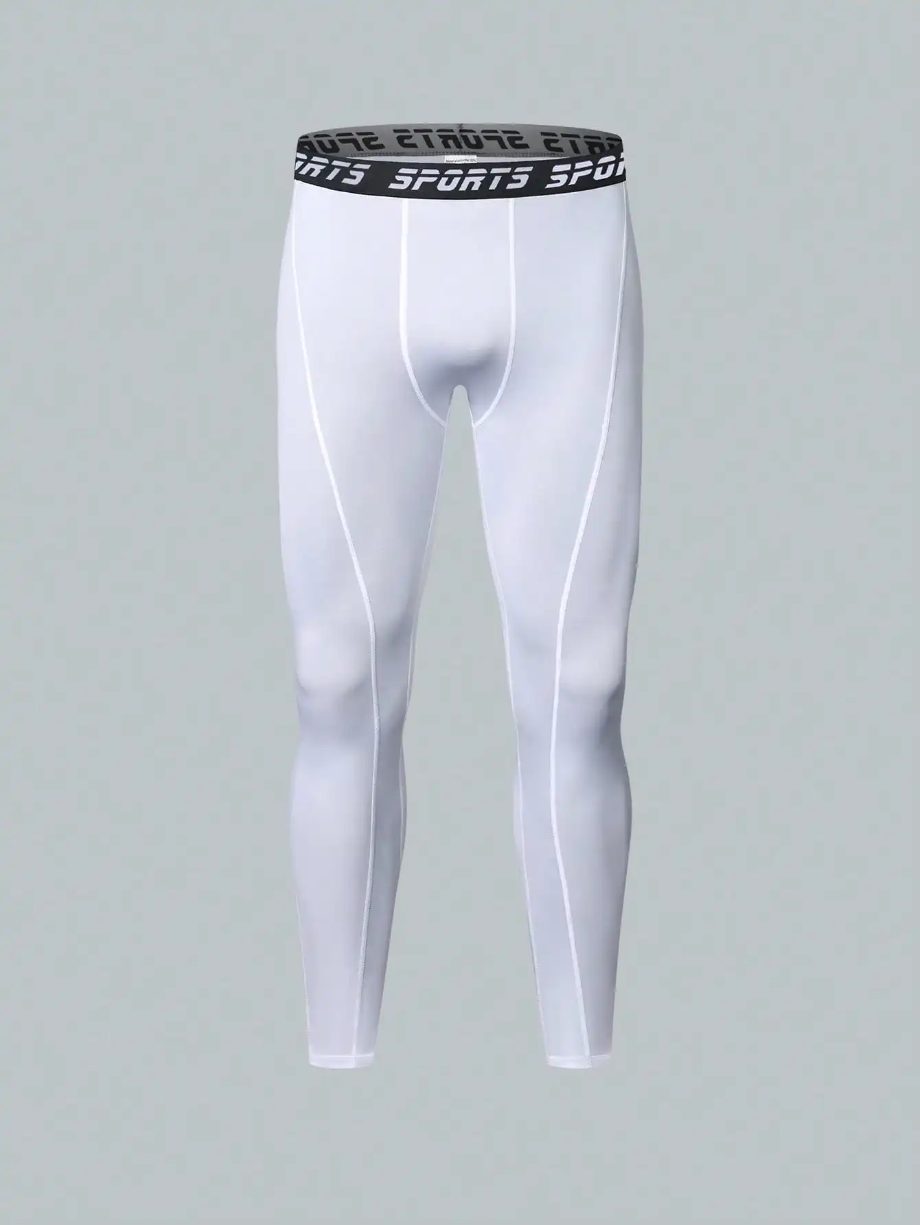 

Мужские белые компрессионные тайтсы для тренировок и бега