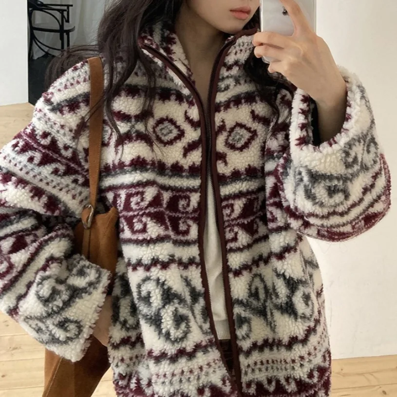 

Nordic Sle Fce на подкладке с высоким воротником Jaet Шикарный винтажный дизайн Верхняя одежда из смеси хлопка Теплое пальто для женщин