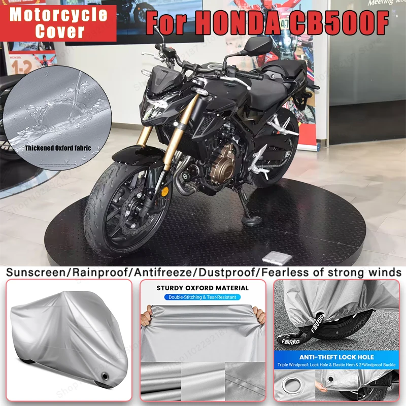 

For HONDA CB500F No Ear Motorcycle Cover - Outdoor Full Body Protection, Waterproof Dustproof Sunscreen Accessories