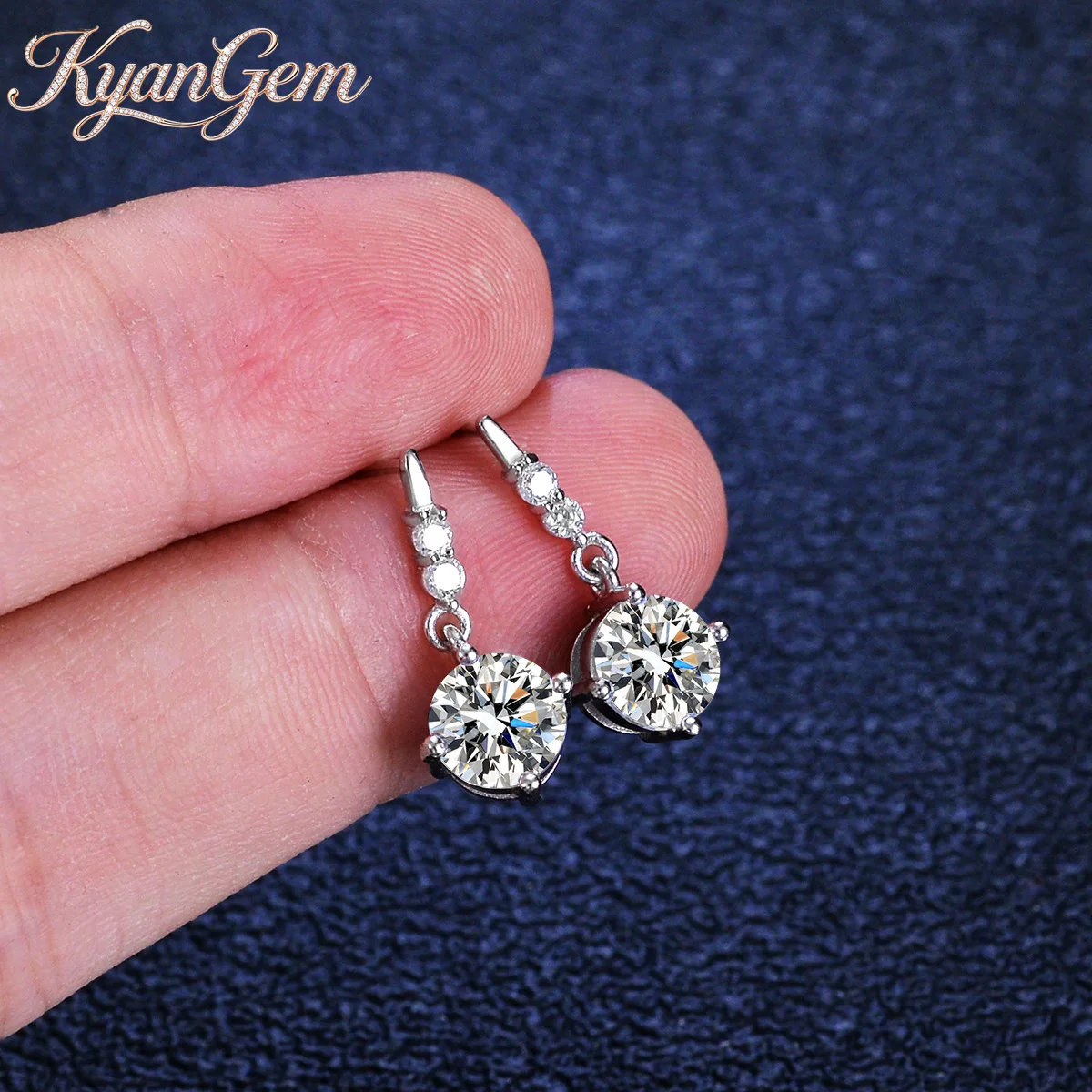

Серьги-кисточки KyanGem из 18-каратного золота с бриллиантами и муассанитом D-цвета 1 карат, подарочные ювелирные изделия