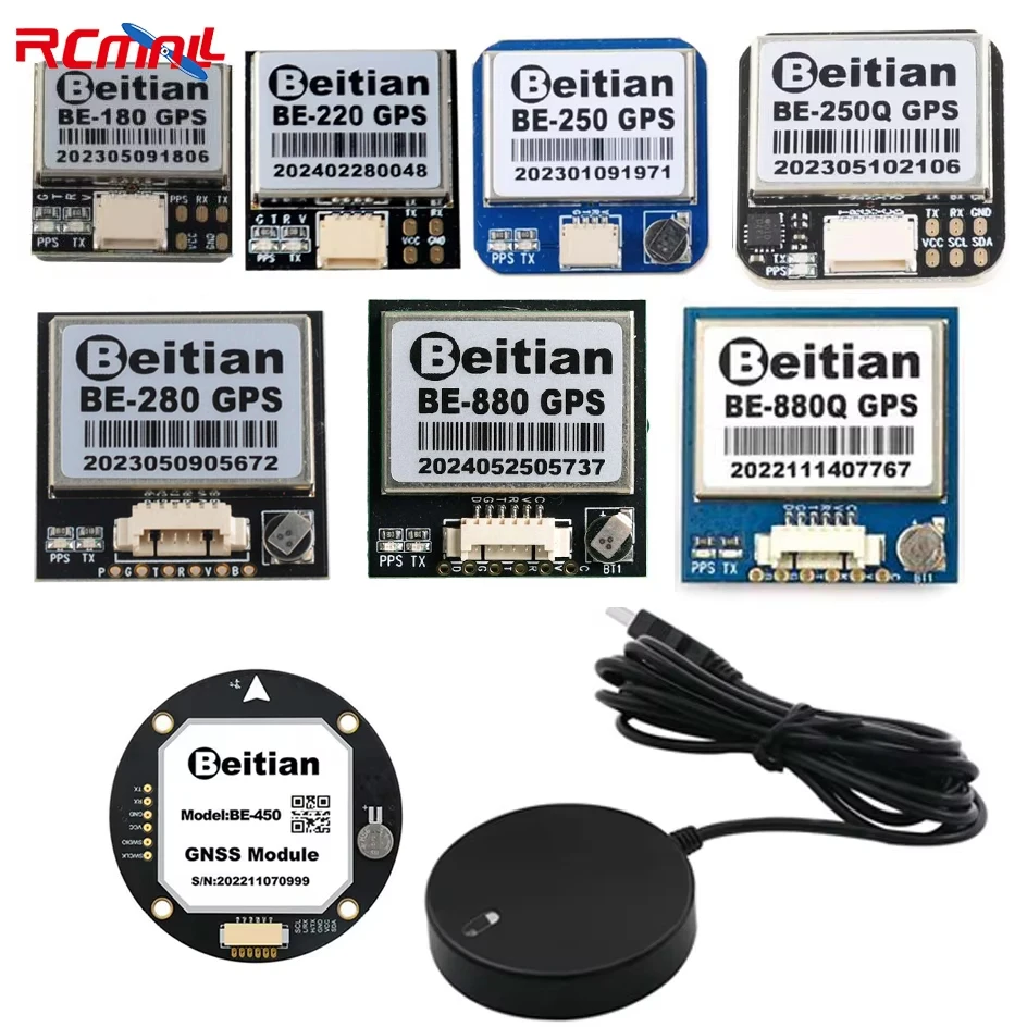 Beitian GPS-Modul BE-180 BE-220 BE-250 BE-280 BE-450 mit Antenne M10 GNSS GNSS-Empfänger mit extrem geringem Stromverbrauch für Fahrzeugdrohnen