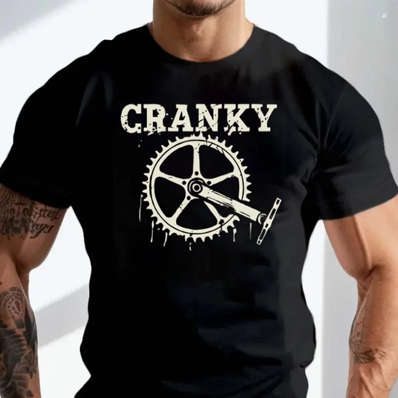 

Cranky T-Shirt Cycling Bike Cyclist Lover Gift Funny Bike Top BMX Cycle T Shirt Fashion Men O-Neck Cotton Tshirt Casual Tee