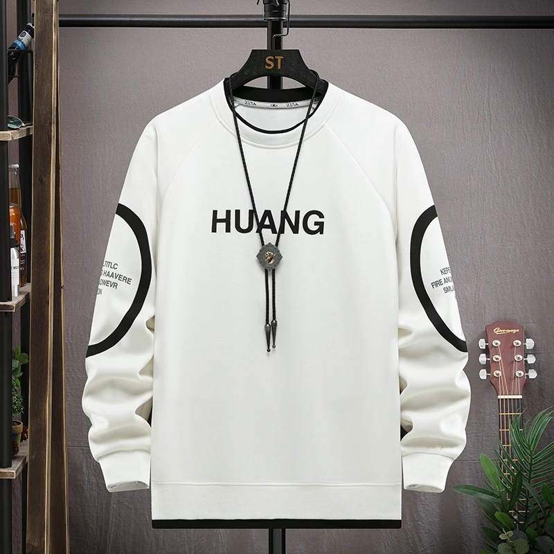 

Spring and autumn youth long-sleeved T-shirt men's fake two-piece sweatshirt fashion brand handsome leggings