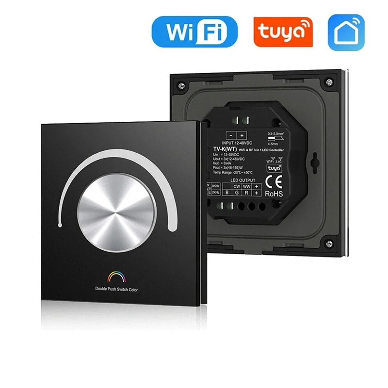 【Stock limité!】 Panneau rotatif en verre, contrôleur LED à tension constante, DC 12V 24V, variateur intelligent, WIFI, application TUYA, contrôle du Cloud