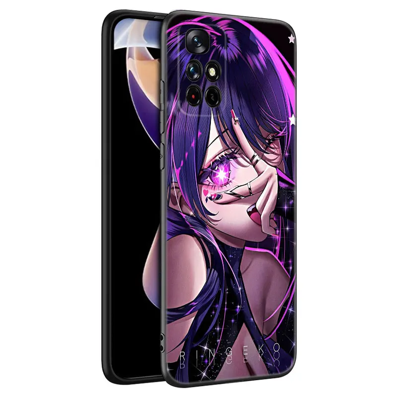 Anime Oshi no Ko Hoshino Ai Black Silicone Phone Case For Xiaomi Redmi Note 10 11 11S 12 13 4G 8 9 11T Pro 5G Plus 8T 9S 10S 12S