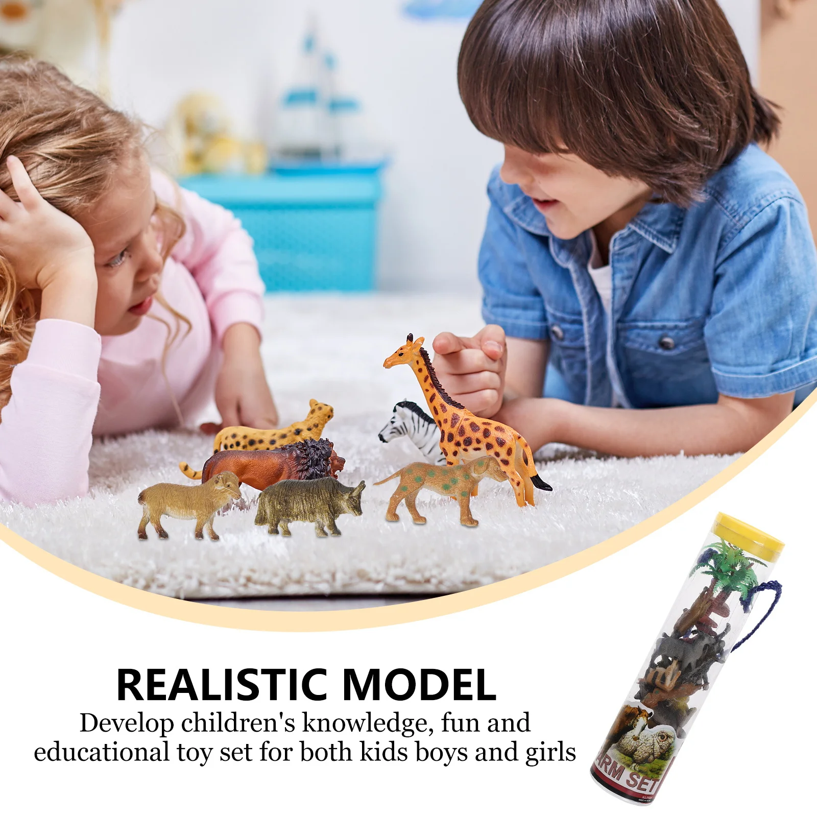 

12Pcs Micro Landscape Animal Collection Realistic Imaginative Play Learning Set for Children Vocabulary Building