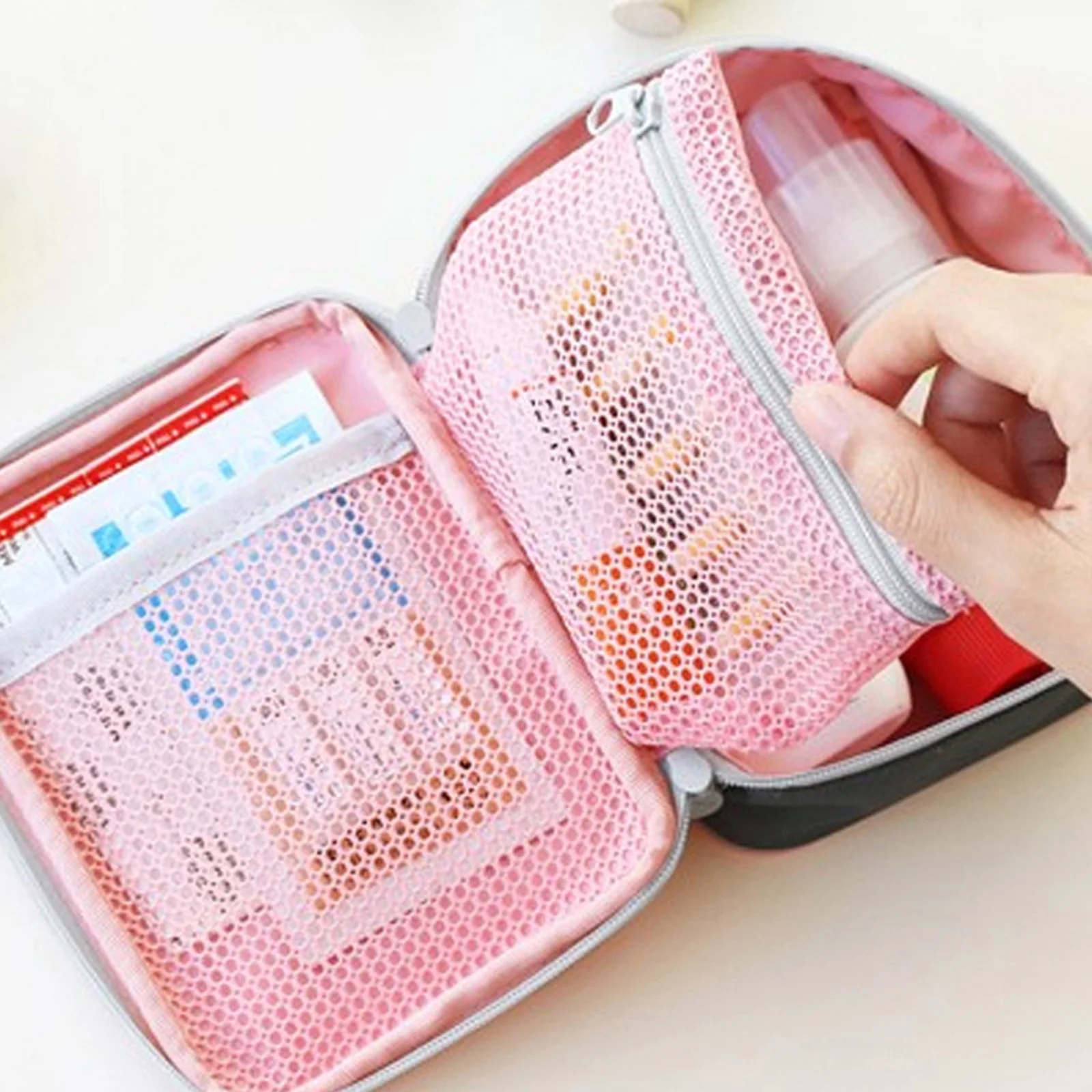 

Lightweight First Aid Kit Bag Strong Double Zipper Design Allergy Medicine Organizer for Backpacking Fitness Emergency Use