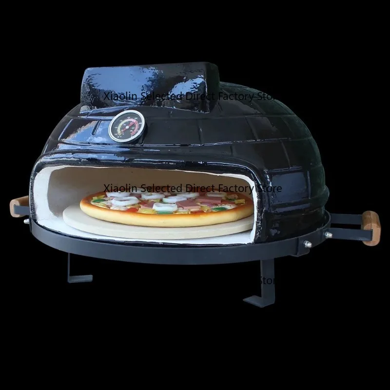 

New arrival New Arrival21-Inch Ceramic Grill Outdoor Electronic Ignition Pizza Oven With Trolley For Backyard & Kitchen W