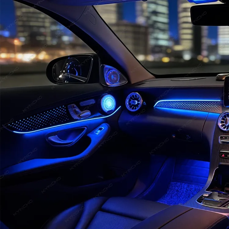 KYNCHO LED Car Ambient Light Kit for BENZ C CLASS W205 64 Colors RGB Bluetooth App Control Symphony Auto Interior Lighting