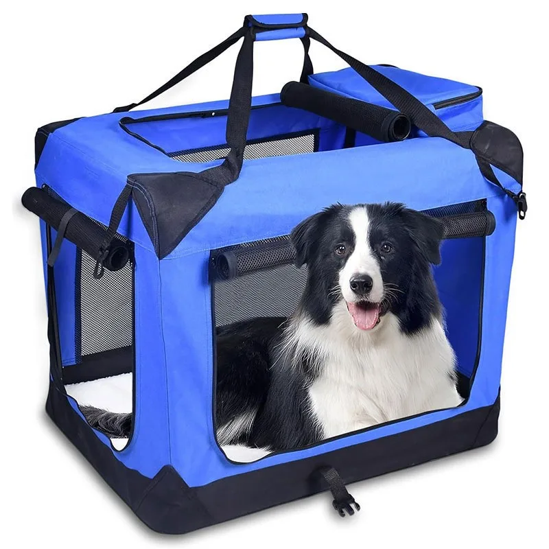 

Solid Pattern Foldable Pet Travel Bag Large Capacity Breathable Dog Cage with Zipper Closure Comfortable Cat Satchel Pet Carrier