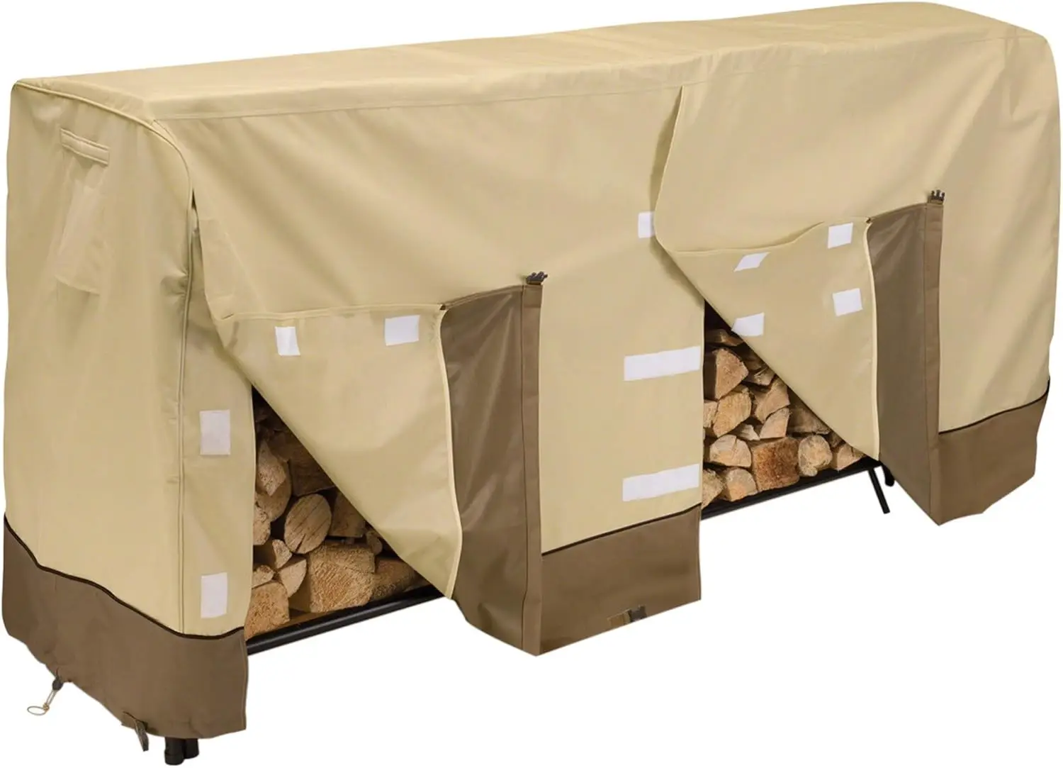 Outdoor Patio: Water-Resistant 8 Foot Log Rack Cover, Protects Firewood