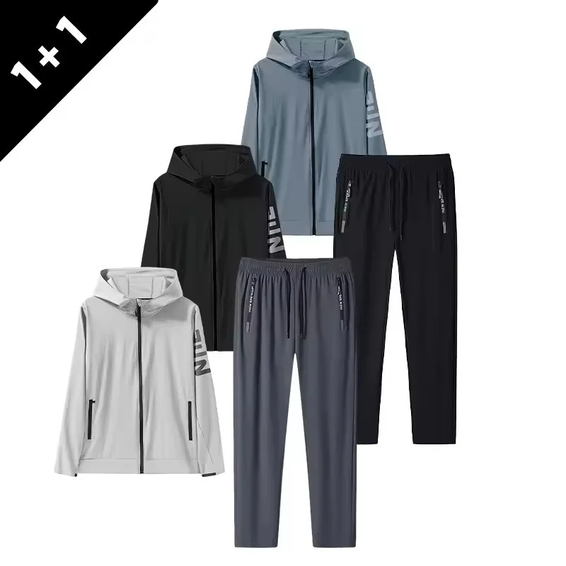 

2025 Men's tracksuit Early Running Quick-Dry Sportswear Varying Weather Cycling Jacket Sets Waterproof Hiking Mountain Climbing