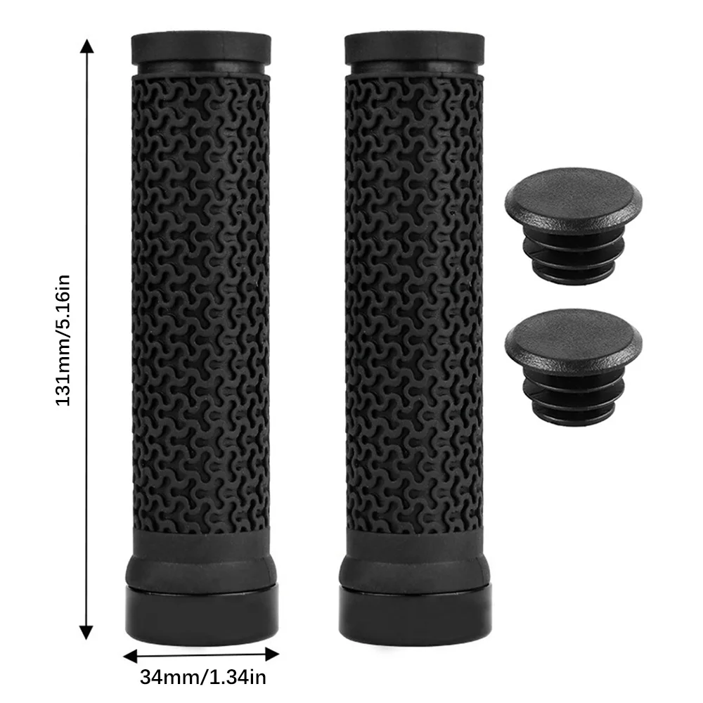 Solid Color TPR Bicycle Handlebar Grips Anti-skid Bar End Comfy Hand Feel MTB Cycling Hand Rest Shock-absorbing Bike Grips